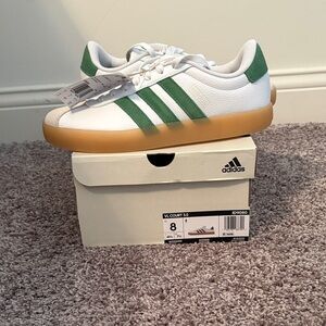 Adidas men’s White and Green Sneakers with Gum Sole